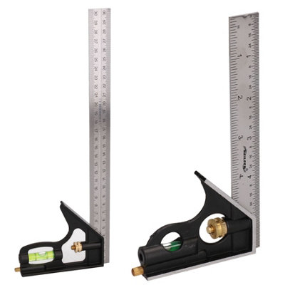 B&Q -  6" And 12" Engineers Square Adjustable Combination Set Square And Spirit Level 2Pc