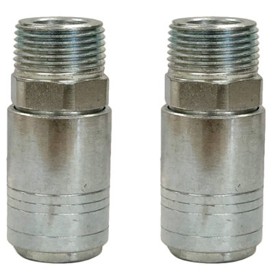 Ab Tools Pcl Airflow Female Coupler 1/2" Bsp Male Thread Air Hose Fitting Ac21jm X 2