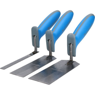 Ab Tools Margin Trowel Set Corner Plastering Tiling Soft Grip Handles 3 Piece Set