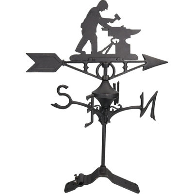 AB Tools Blacksmith Weather Vane Vain Ridge Mount House Roof Cast Iron Workshop Anvil from B&Q