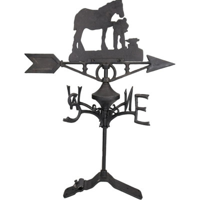 AB Tools Horse / Mare Farrier Weather Vane Vain Ridge Mount House Roof Cast Iron Shoe from B&Q