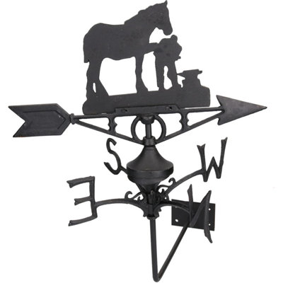 AB Tools Horse / Mare Farrier Weather Vane Vain Wall Mount House Roof Cast Iron Shoe from B&Q