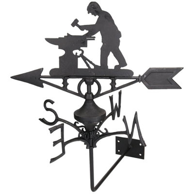AB Tools Blacksmith Weather Vane Vain Wall Mount House Roof Cast Iron Workshop Anvil from B&Q