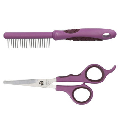 AB Tools Soft Protection Coarse Wide Toothed Detanging Comb & Ear/face Scissor Dog Cat from B&Q