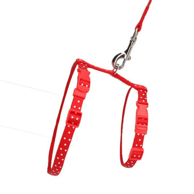 AB Tools Large Red Rabbit Poka Dot Harness & Lead (Neck19-30/chest25-41Cm) from B&Q