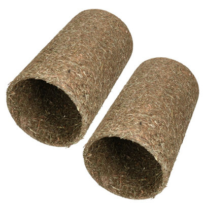AB Tools Small Pet Guinea Pig Naturals Treat Hay 'n' Hide Meadow Tunnel15X15X25Cm 2Pk from B&Q