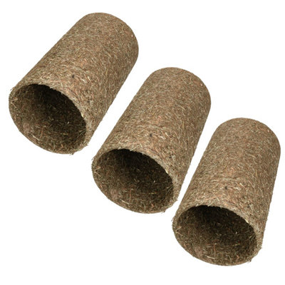AB Tools Small Pet Guinea Pig Naturals Treat Hay 'n' Hide Meadow Tunnel15X15X25Cm 3Pk from B&Q