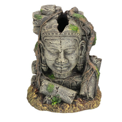 AB Tools Aquatic Aquarium Ancient Stone Head Ruin Fish Tank Ornament 14X10X17Cm from B&Q