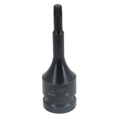 Ab Tools M6 X 78Mm Spline Bit Triple Square Impacted Extra Long 1/2" Drive Male Socket