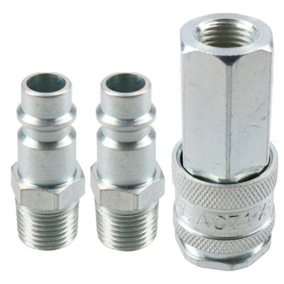 B&Q -  Pcl Xf Series Female Coupler 1/4" Bsp Female Thread & Male Air Adaptor Fittings