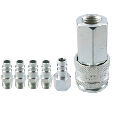 B&Q -  Pcl Xf Series Female Coupler 1/4" Bsp Female Thread & Male Air Fittings Adaptor