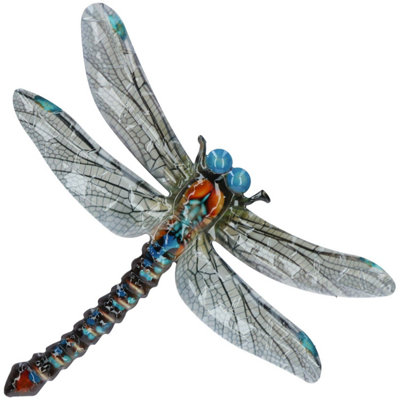 B&Q -  Blue Metal Dragonfly Garden/home Wall Art Ornament 35X28Cm Inddor/outdoor