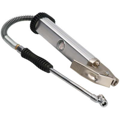 Ab Tools Air Line Tyre Pressure Inflator Gauge Pump Push Pull Connectors 0 - 160 Psi Size 14