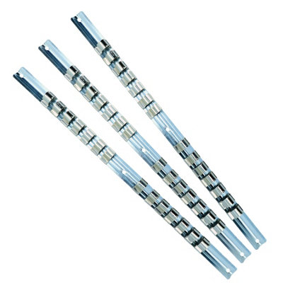 AB Tools 1/2" Drive Socket Rail Storage Holder Organiser Clips For 42 Sockets 3 Rails from B&Q