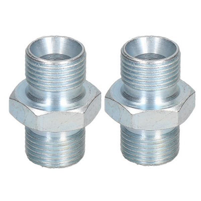 Ab Tools 3/8" To 3/8" Bsp Air Line Hose Union Connector Male To Male Fitting Joiner X 2