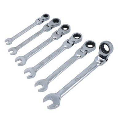 AB Tools 6Pc Metric Flexible Ratchet Combination Spanner Wrench Set 8mm19mm from B&Q