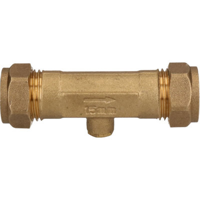 AB Tools 15mm Brass Double Check Valve One-Way Non-Return Compression Fittings Wras from B&Q