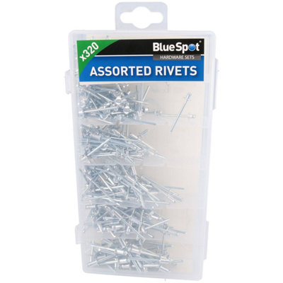 AB Tools Metric Aluminium Blind Pop Pot Rivets Assortment Set Fasteners Fastening 320Pc from B&Q