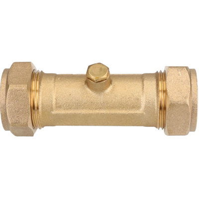 Ab Tools 22Mm Brass Double Check Valve One-Way Non-Return Compression Fittings Wras