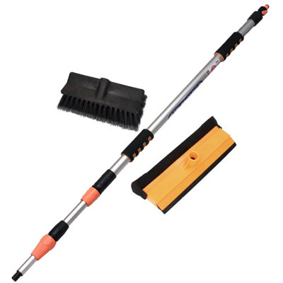 AB Tools 3M Extendable Aluminium Car Wash Brush Telescopic Hose Water Cleaning Mop from B&Q