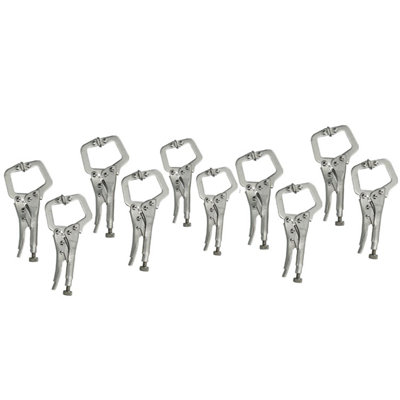 AB Tools 5" Mini Locking C Clamps Adjustable Fastener Welding Clamp Mole Grips 10 Pack from B&Q