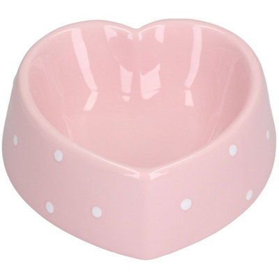 AB Tools Pink Heart Dog Small Animals Puppies Kittens Small Dog Bowl 15Cm/300Ml from B&Q