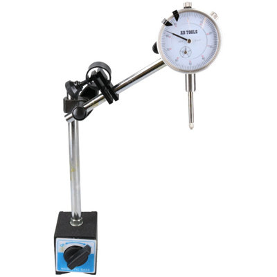 AB Tools Imperial Dial Test Indicator Dti Gauge & Magnetic Base Stand Clock Gauge Tdc from B&Q