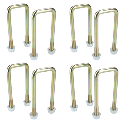 AB Tools 8 Pack M10 40mm X 110mm U-Bolt N-Bolt For Trailers With Nuts High Tensile from B&Q