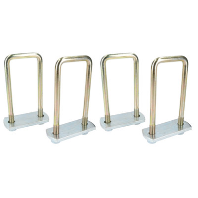 B&Q -  4 Pack M10 50mm X 130mm U-Bolt N-Bolt With Plates & Nuts High Tensile