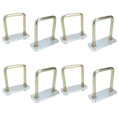 B&Q -  8 Pack M10 60mm X 90mm U-Bolt N-Bolt With Plates & Nuts High Tensile