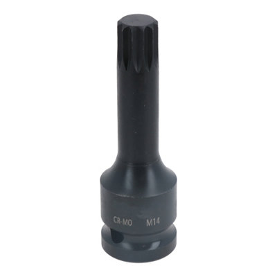 Ab Tools M14 X 78Mm Spline Bit Triple Square Impacted Extra Long 1/2" Drive Male Socket