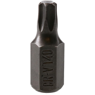 AB Tools T40 Torx Star Bit 30mm Length 10mm Shank Chrome Vanadium Hardened Tip Cr-V from B&Q