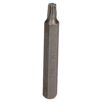 AB Tools T40 Torx Star Bit 75mm Length 10mm Shank Chrome Vanadium Hardened Tip Cr-V from B&Q
