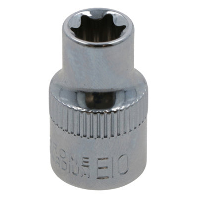 E10 Female Torx Socket Star Bit 3/8" Drive Standard External Chrome Vanadium Steel - Image 3