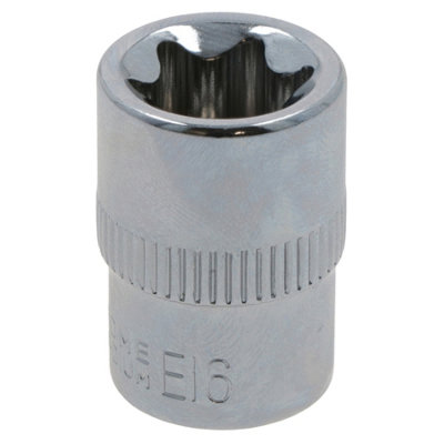Ab Tools E16 Female Torx Socket Star Bit 3/8" Drive Standard External Chrome Vanadium