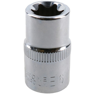 Ab Tools E16 Female Torx Socket Star Bit 1/2" Drive Standard External Chrome Vanadium