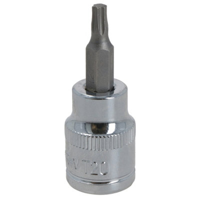 Ab Tools T20 Male Torx Bit Star Socket 3/8" Drive Standard Internal Chrome Vanadium Steel