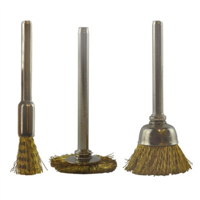Ab Tools 3Pc Mini Rotary Brass Brush Metal Cleaning Polishing Set Suitable For Dremel