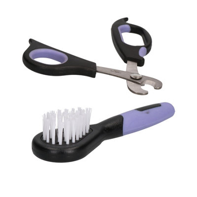 AB Tools Small Animal Deluxe Claw Trimmer Nail Cutter & Mini Soft Brush Guinea PigRabbit from B&Q