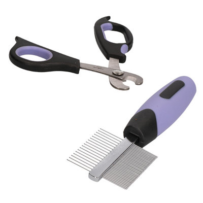 AB Tools Small Animal Deluxe Claw Trimmer Nail Cutter & Double Sided Comb Grooming Kit from B&Q