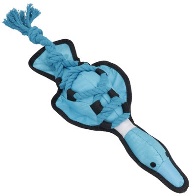 AB Tools Blue Cross Tug Rope Duck Doy Play Toy With Squeak 40X18X6Cm from B&Q
