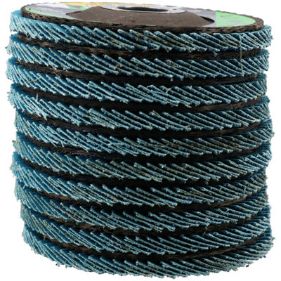AB Tools 40 Grit Zirconium Flap Discs For Sanding Grinding Removal 4-1/2In Grinder 10Pc from B&Q