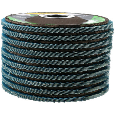 AB Tools 120 Grit Zirconium Flap Discs For Sanding Grinding Removal 4-1/2In Grinder 10Pc from B&Q