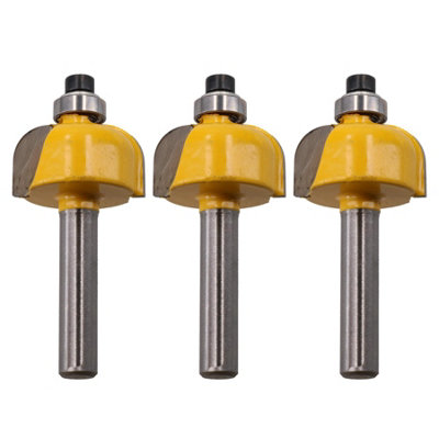 AB Tools 3Pk Tct Bearing Cove Box Router Bit 22mm D 6.3mm Radius Cutting 1/4" Shank from B&Q