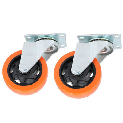 AB Tools 4" Swivel Pvc Trolley Castor Wheel Roller Bearings 130Kg Load Per Wheel 2 Pack from B&Q