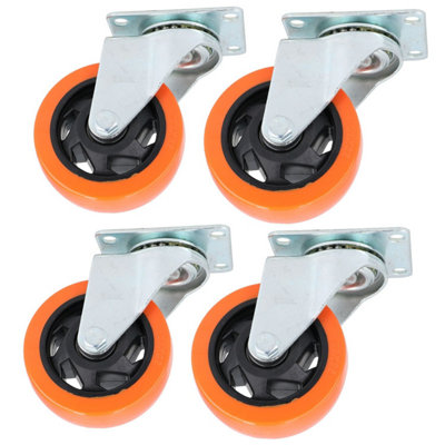 AB Tools 4" Swivel Pvc Trolley Castor Wheel Roller Bearings 130Kg Load Per Wheel 4 Pack from B&Q