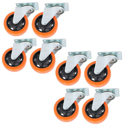 AB Tools 4" Swivel Pvc Trolley Castor Wheel Roller Bearings 130Kg Load Per Wheel 8 Pack from B&Q