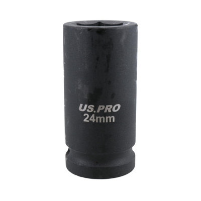 Ab Tools 24Mm Deep Impact Socket 3/4" Drive Single Hex 6 Point Chrome Vanadium Steel