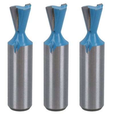 AB Tools 3 Pack Tct Dovetail Joint Router Bit 12.7mm D 14 Degree Cutting Tool 1/2 Shank from B&Q