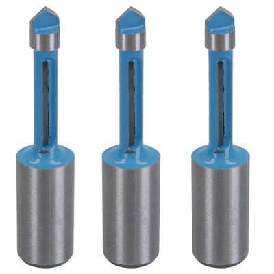 AB Tools 3 Pack Tct Panel Pilot Router Bit Cutting Tool 6.35mm D 45 Degree 1/2 Shank from B&Q